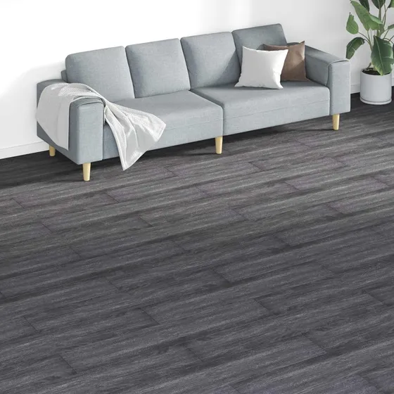 vidaXL Selvklæbende Gulvplanker 18 stk, Sort/Hvid, 5,26 m²