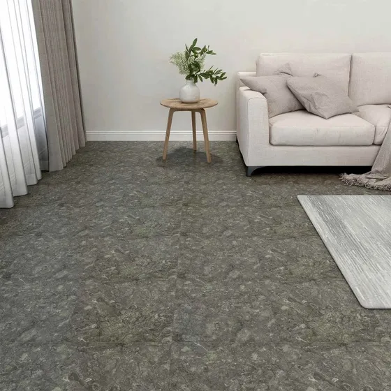 vidaXL Selvklæbende PVC Gulvplanker 5,11 m² Grå/Hvid