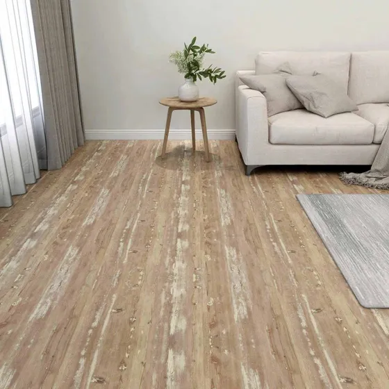 vidaXL Selvklæbende PVC Gulvplanker 5,11 m² Creme og Lys Brun