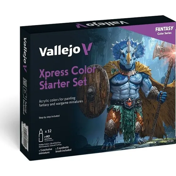 Vallejo Xpress Color Starter Sæt 12x18 ml + Figur
