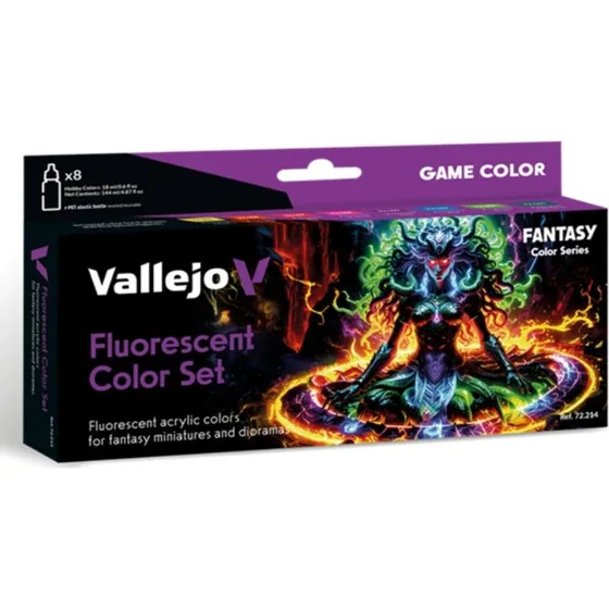 Vallejo Game Color Fantasy Fluorescerende Malesæt 8x18 ml