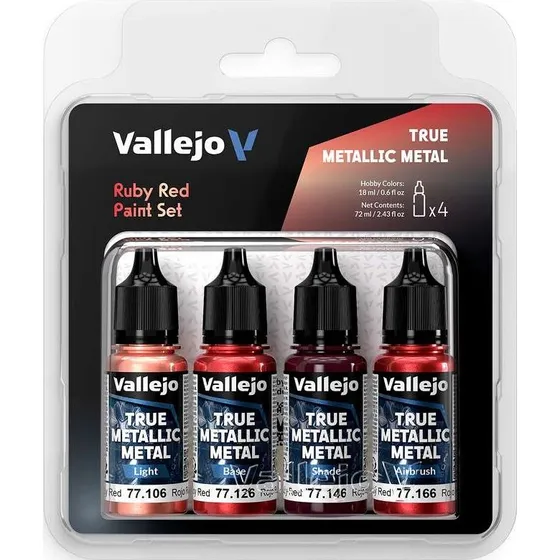 Vallejo True Metallic Metal Light Ruby Red 4x18 ml