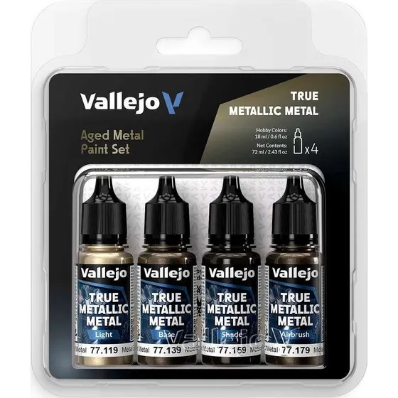 Vallejo True Metallic Metal Aged Metal 4x18 ml