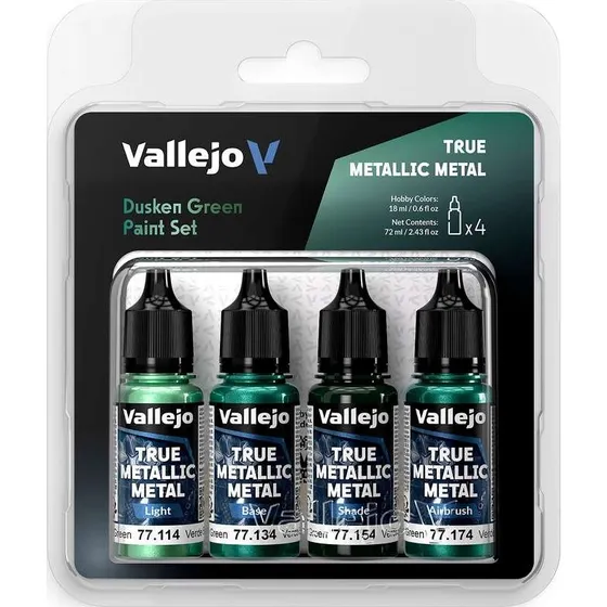 Vallejo True Metallic Metal Light Dusken Green 4x18 ml