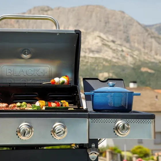 Black+Decker BXOG16550E Gasgrill 4 Brændere med Sidebrænder