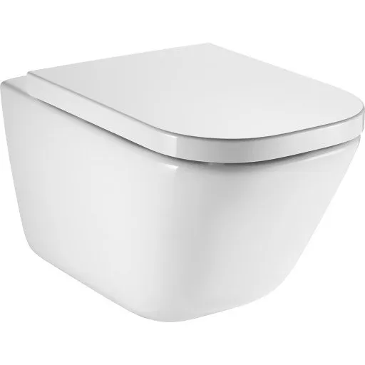 Roca Gap Rimless Hængeskål med Soft Close Sæde, Hvid