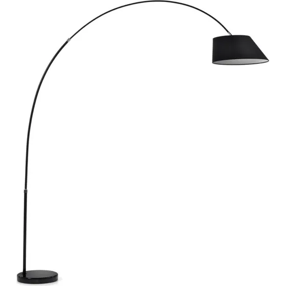 Kave Home May Gulvlampe, Sort Stål & Marmor, E27, H189 cm