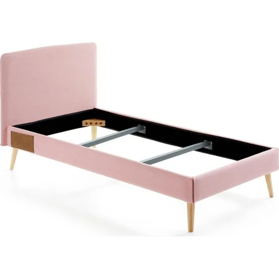 Kave Home Dyla lyserød sengerammebetrag 90x190 cm pletbestandigt