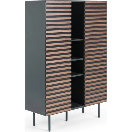 Kave Home Kesia Highboard Sort/Natur 155x105x40 cm