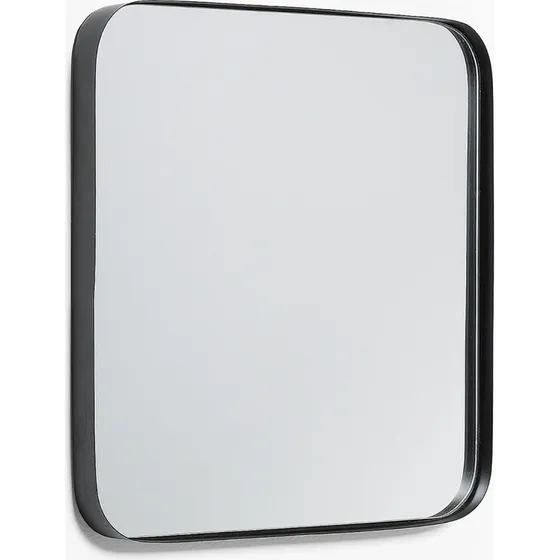 Kave Home Marco vægspejl, 40x40 cm, sort metalramme