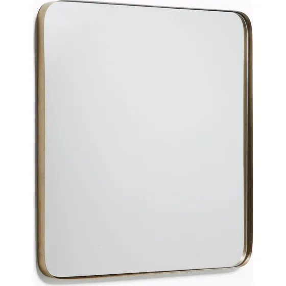 Kave Home Marco Vægspejl 60x60 cm Gylden Metalramme