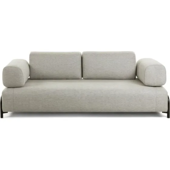 Kave Home Compo 3-pers. sofa beige polyester og stål