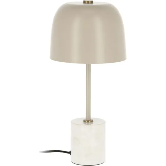 Kave Home Alish bordlampe, beige marmor og metal, H42 cm
