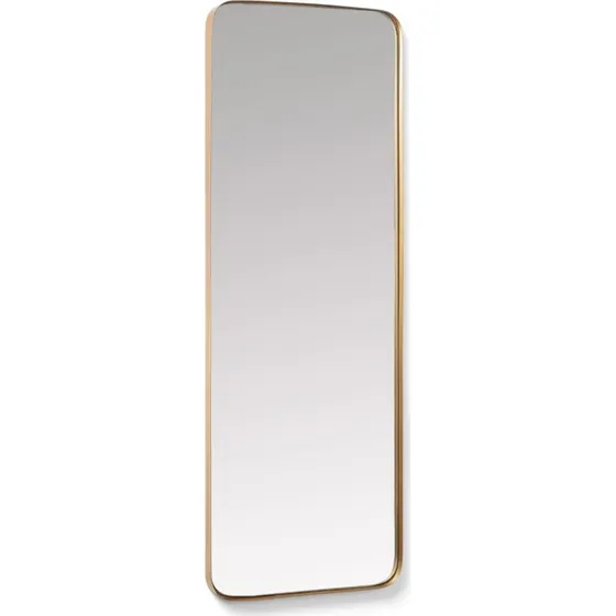 Kave Home Marco Vægspejl, 150,5x55 cm, mat guld stålramme