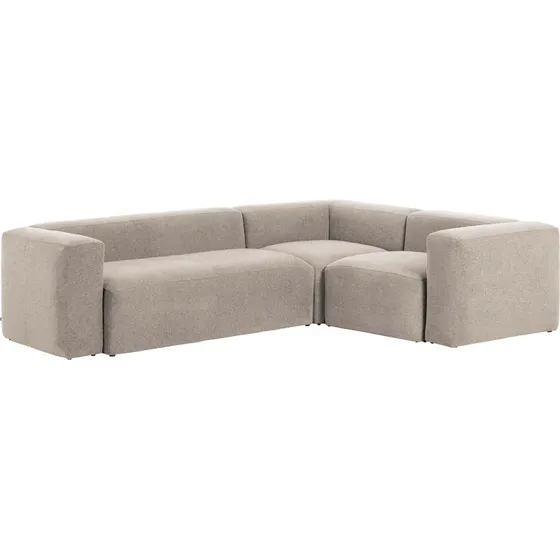 Kave Home Blok hjørnesofa beige polyester