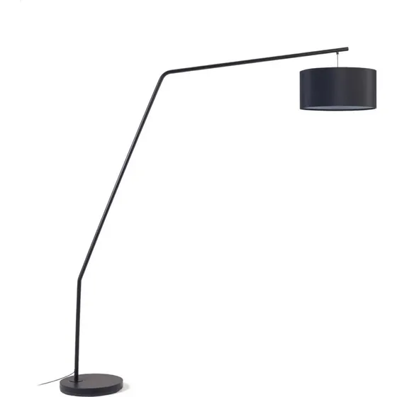 Kave Home Ciana gulvlampe, sort metal og bomuld