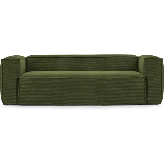 Kave Home Blok 2-pers. sofa grøn corduroy fløjl