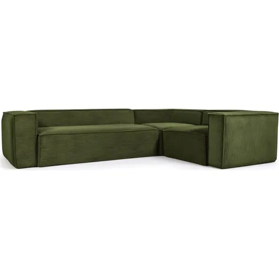 Kave Home Blok hjørnesofa grøn corduroy 320x230 cm