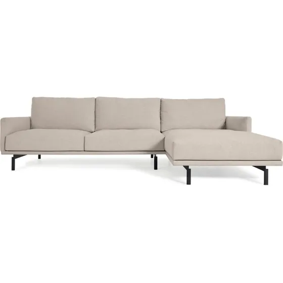 Kave Home Galene 3-pers. chaiselong sofa, beige genbrugsfibre