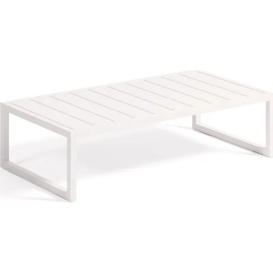 Kave Home Comova hvidt udendørs sofabord 114x60 cm