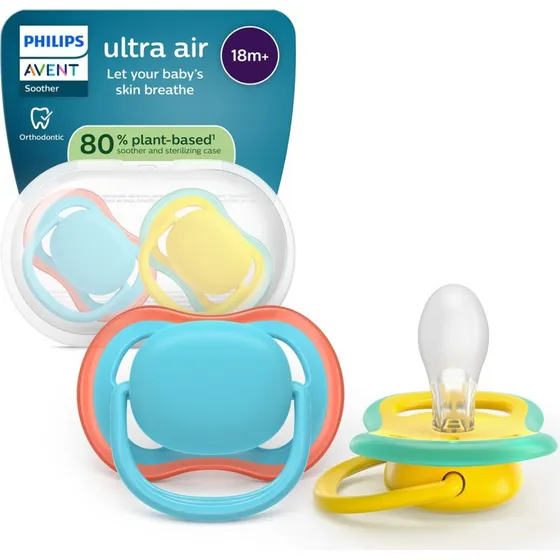 Philips Avent Ultra Air Sut 18m+, 2 stk. Gul/Blå