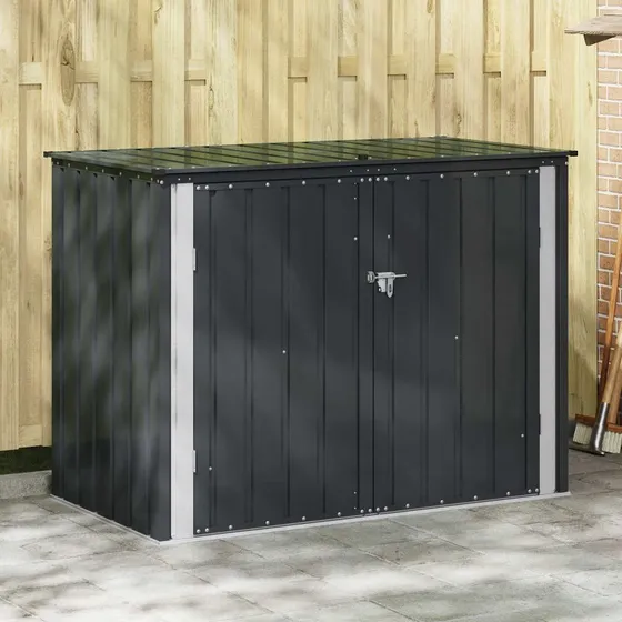 vidaXL Have Opbevaringskasse Sort 151,5 x 82 x 110,5 cm Stål