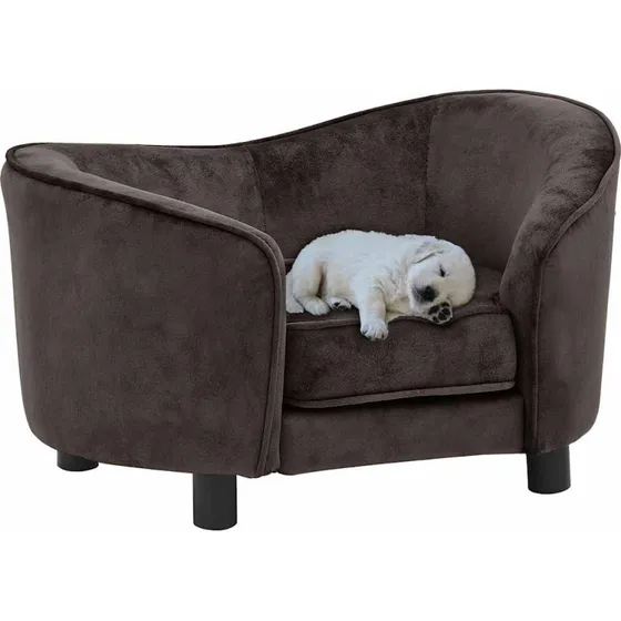 vidaXL Hundesofa 69x49x40 cm brun med træstel