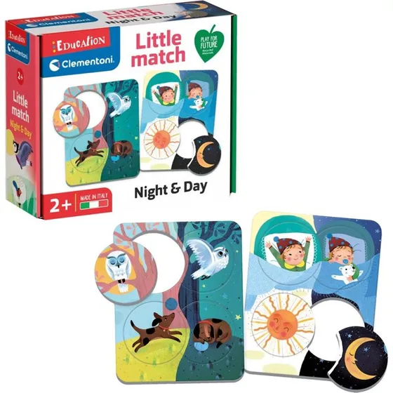 Clementoni Little Match - Night & Day, 6 Mini Puslespil