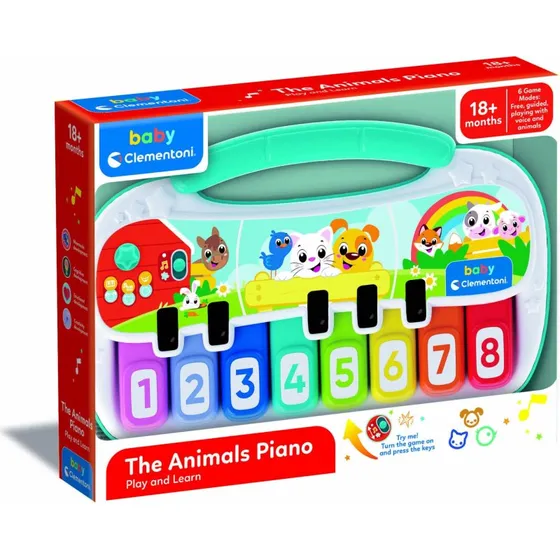 Clementoni Baby Animal Piano, 8 Tangenter, 18+ Måneder