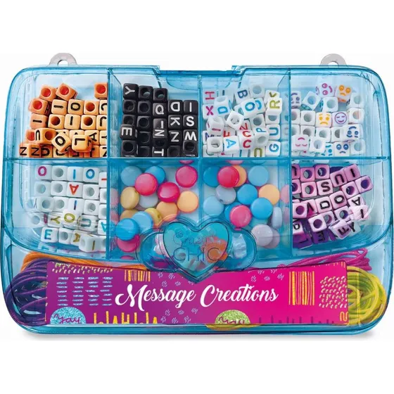 Clementoni Crazy Chic Armbåndssæt i Blå Låsbox med Perler og Bogstaver