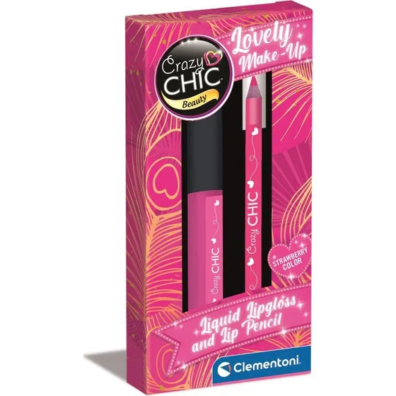 Clementoni Crazy Chic Lipgloss og Lipliner, Jordbær