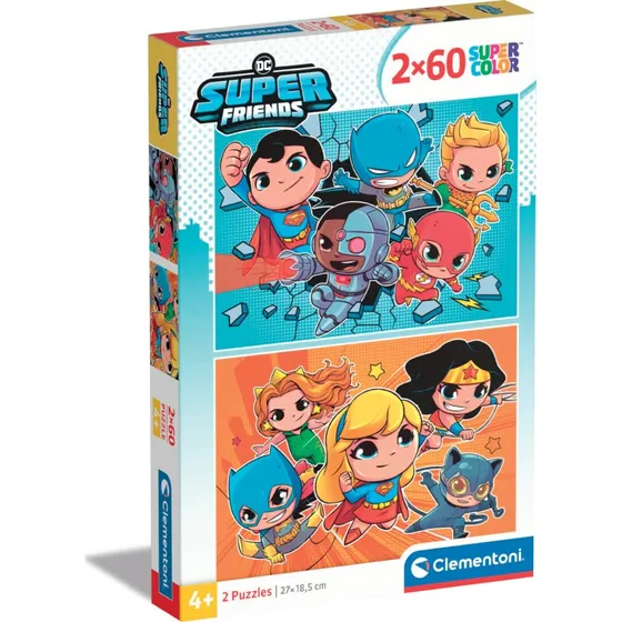 Clementoni DC Super Friends Puslespil 2x60 Brikker
