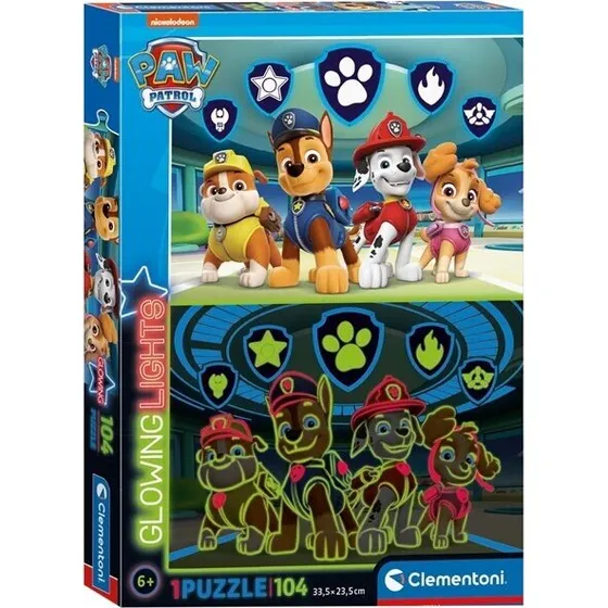 Clementoni Paw Patrol Glowing Lights Puslespil, 104 Brikker