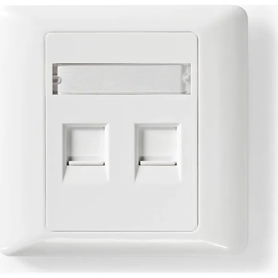 Nedis Network Keystone Face Plate 2-Port RJ45 - Hvid