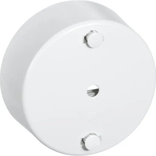 LK Clips-roset, Rund, Ø80 mm, 5-polet + jord, Hvid