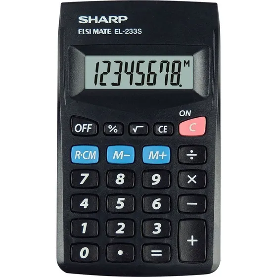 Sharp EL-233SBBK Lommeregner (8 cifre) Sort
