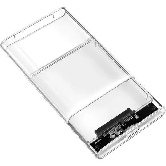 LogiLink 2,5" SATA Harddiskkabinet USB 3.0 - Skrueløst & Gennemsigtigt