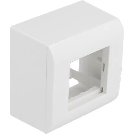 Delock Easy 45 overflademonteret boks, 2 moduler, hvid RAL 9003