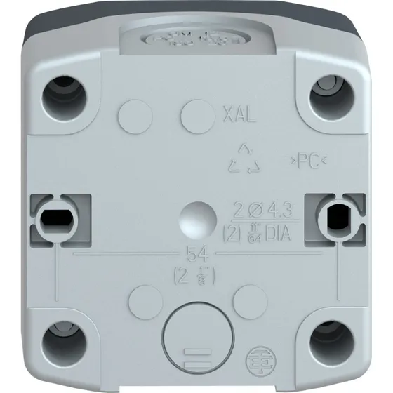 Schneider Electric Trykknapbox XALD01 med 1 hul, grå/sort