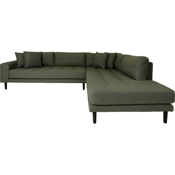 House Nordic Lido hjørnesofa, højrevendt, olivengrøn, 4 puder