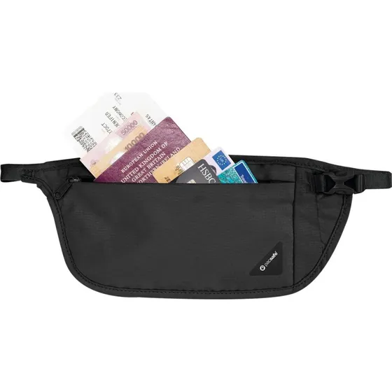 Pacsafe RFIDsafe V100 Bæltepose - Sort Nylon