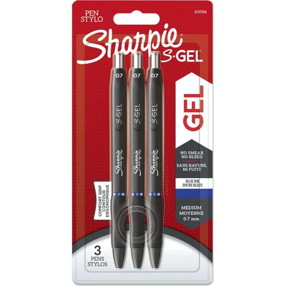 Sharpie S-Gel Gelpen 0,7mm Blå (3 stk.)