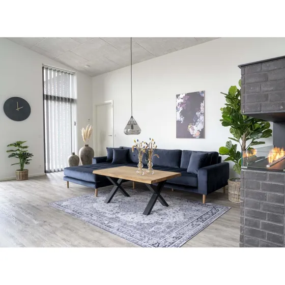 House Nordic Lido Lounge Sofa venstrevendt - Mørkeblå velour