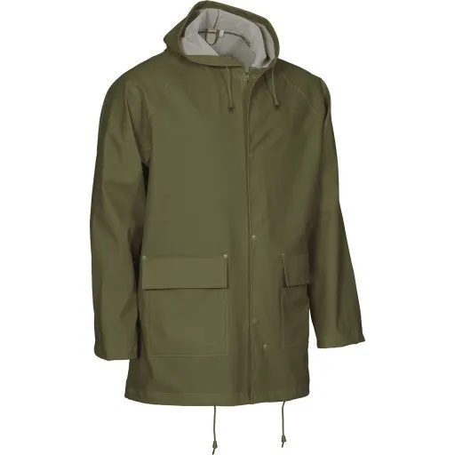Elka Outdoor regnjakke PU/PVC, olivengrøn, str. XS