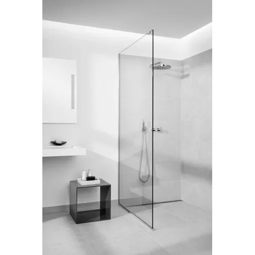 Unidrain Glassline brusevæg, 90 cm, klart glas