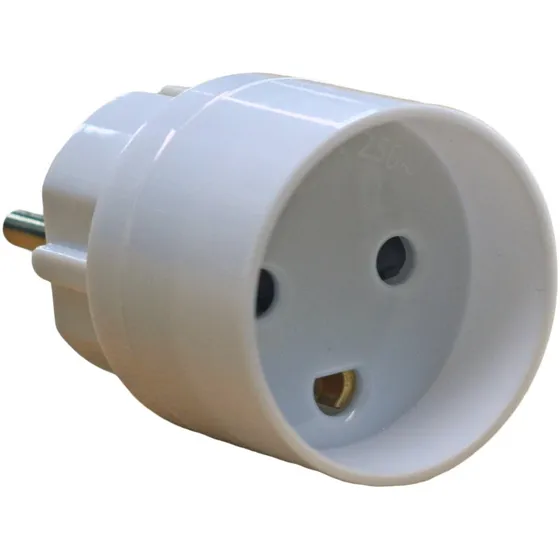 Adapter Schuko - DK Med Jord - Hvid