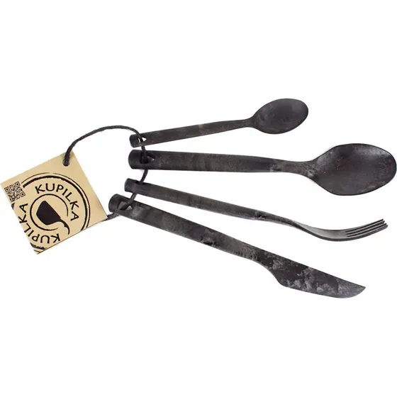 Kupilka Cutlery bestikæt, sort, 4 dele