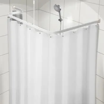 Van Der P Unicolor Miljø badeforhæng 180x220 cm - Hvid