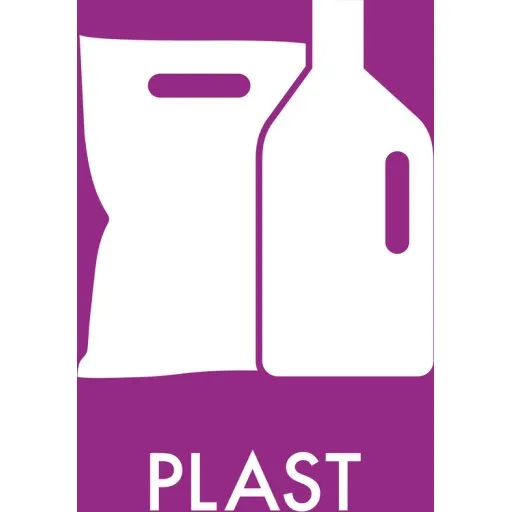 Abena piktogram til plast, selvklæbende, 12x12 cm, lilla