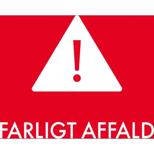 Abena piktogram til farligt affald, selvklæbende, 12x12 cm, rød